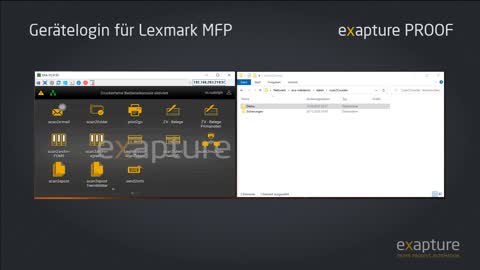Gerätelogin mit Lexmark MFP und exapture Modulen
