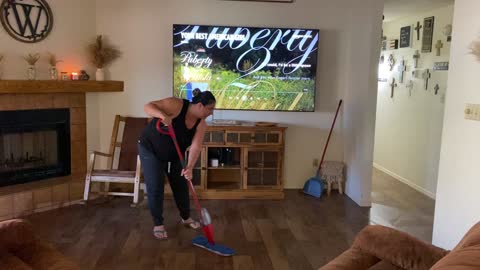 Mom Mopping the floor