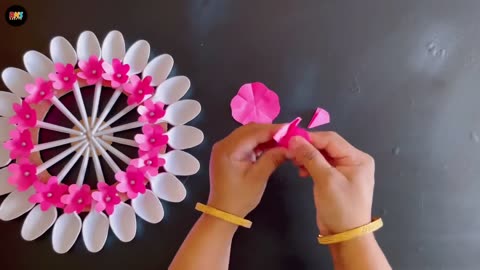 Beautiful Wall Hanging Craft Using Plastic Spoons _ Paper Craft For Home Decoration _ DIY Wall Decor