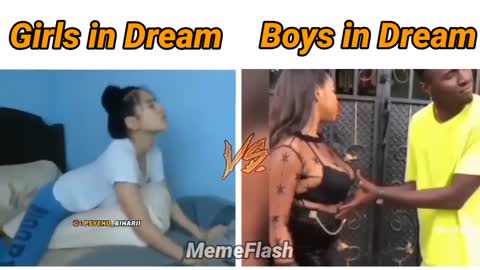 Boys vs girl in dream funny video