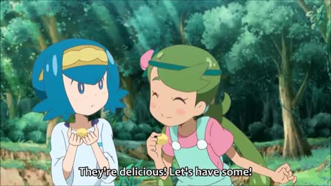 Pokemon Sun and Moon Anime - Lana and Mallow transforms into Ribombees