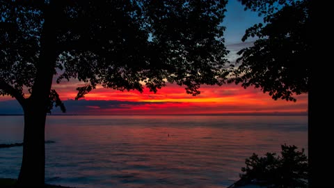 Sunset Over Cedar Point, from our yard, Mitiwanga, Huron, OH, June 5, 2020 (best viewed in 4k 2160p)