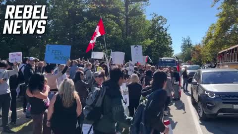 Love my Oakville Students Protesting that weird ass teacher with Pelosi boobs!!! NEVER GIVE THEM AN INCH!!!