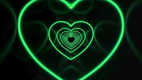 709. Neon Lights Heart Tunnel💚Purple Heart Background Neon Heart
