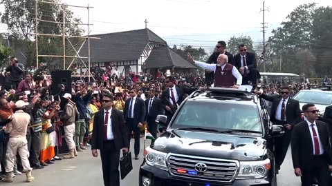 Meghalaya_ Music _ Modi _ Exceptional welcome for PM Modi during roadshow in Shillong