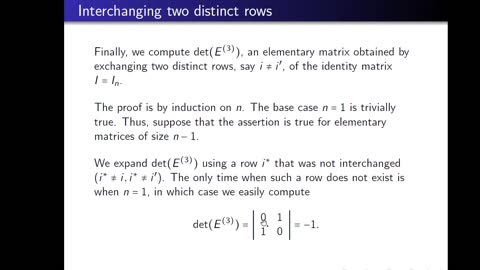 Determinants of Elementary Matrices