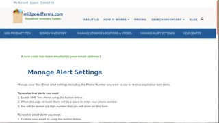 Getting Started - Expiration Alert settings