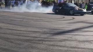 Charger Hits Curb While Spinning Donuts in the Street