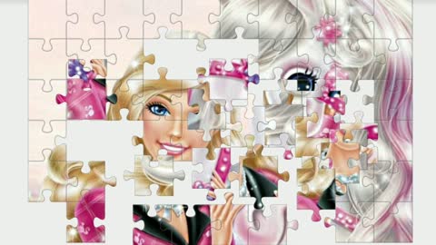 Puzzle. Barbie and pony collect from pictures online.