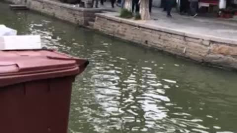 Walking through a village in China