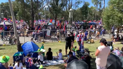 Parliament House Canberra ACT Australia Massive crowds gather at a rally 12/2/22