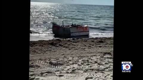 Cuban migrant boat causes stir after washing ashore on Hollywood Beach