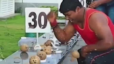 India Coconut Breaking Competition