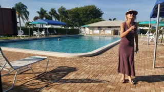 At the pool in Boynton Beach, Florida