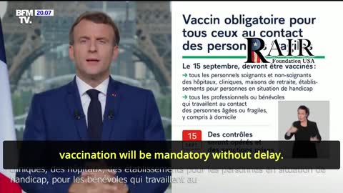 French President Emmanuel Macron: Compulsory Vaccination For Caregivers