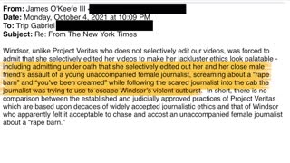 James O’Keefe Calls Out Intrepid New York Times Reporter Trip Gabriel
