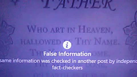 Facebook says holy bible is false