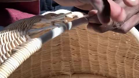 How we weave rattan bassinets.