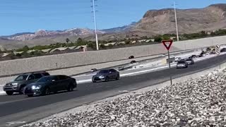 Cars Use On-Ramp to Exit Freeway After Traffic Jam