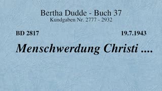 BD 2817 - MENSCHWERDUNG CHRISTI ....