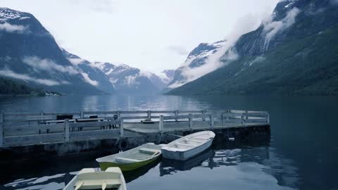 beautiful nature norway natural landscape lovatnet lake