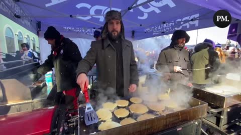 Pancakes are being served up at the PPC tent at the freedom protest: “Why is Justin Trudeau not coming for breakfast?”