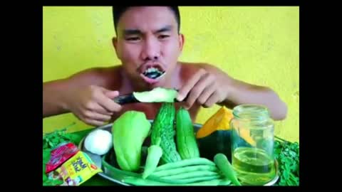 EATING RAW FRESH VEGETABLES ...