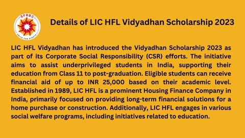 Eligibility for LIC HFL Vidyadhan Scholarship (Class 11)