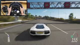 Forza Horizon 4 Lamborghini Aventador Steering Wheel Paddle Shifters Gameplay 7