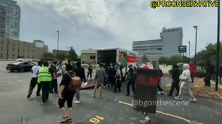 Uhaul Truck with riot gear for BLM at Breonna Taylor's verdict