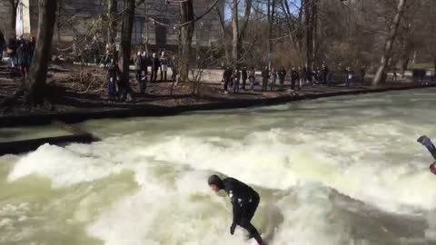 Windsurfing on the floodwaters