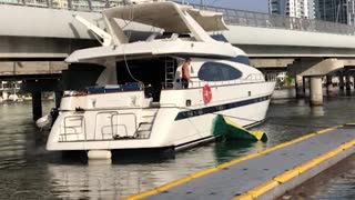 Expensive Boat Gets Stuck Under Bridge