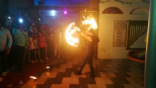 Wedding Performer Plays with Fire