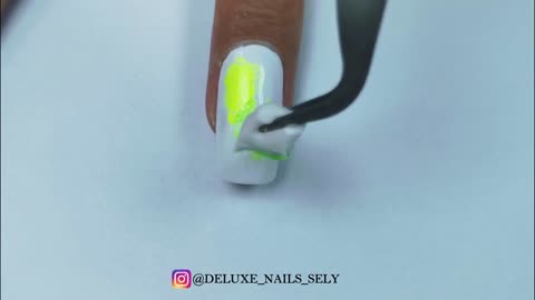 Neon Floral Nail Art Design -- DELUXE NAILS SELY