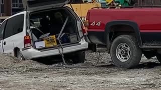 Using Seat Belts to Tow a Car