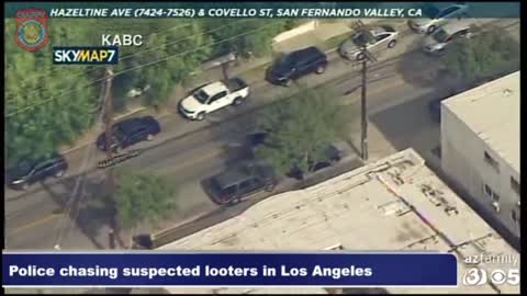 Police Chase Suspected Looters In Los Angeles