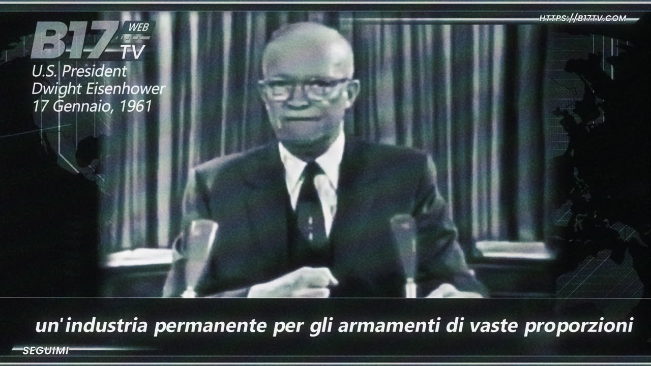 Washington 1961 - Il presidente Dwight Eisenhower mette in guardia l'America sui pericoli del complesso militare industriale