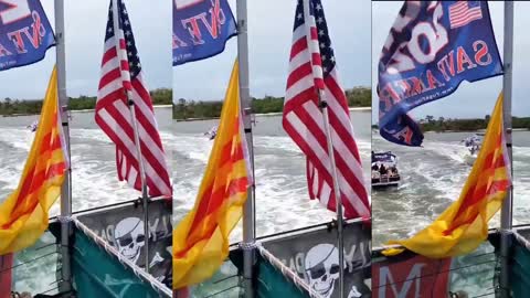 Trump Boat rally in Florida celebrating Memorial Day Underway