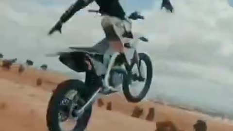 A beautiful jump during a motocross race
