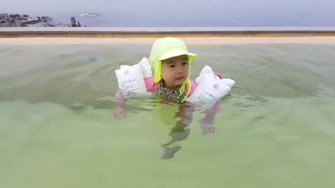 Swimming daughter
