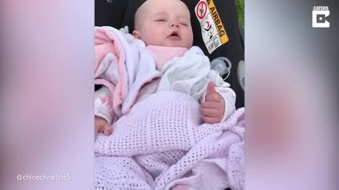 Adorable Baby Wakes Herself Up By Sleep Talking