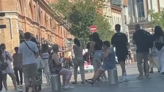 Pedestrians Picnic On Lowerable Barriers