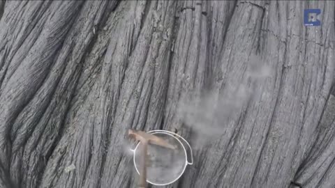 POV Of Geologists Collecting Lava