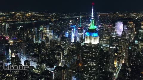 New York City Night 4k Drone