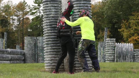 Paintball player gets checked by referee @ Pnl Paintball
