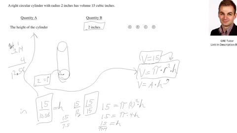 Quantitative Comparison Cylinder Problem: Practice GRE with a Cambridge PhD