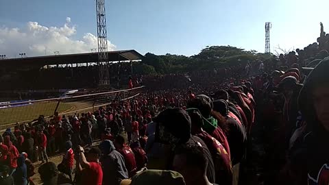 Indonesian Club Supporters Celebrate on the Street after Winning the Championship