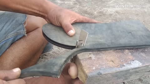 How to make sandals from used rubber