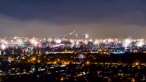 Los Angeles Independence Day Fireworks -Defying Comrade Newsom (Time Lapse)