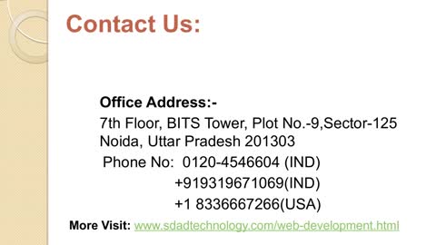 Best Website Development Company In Delhi NCR- SDAD Technology